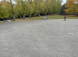 1. To the side of the round Bandstand large tarmac area